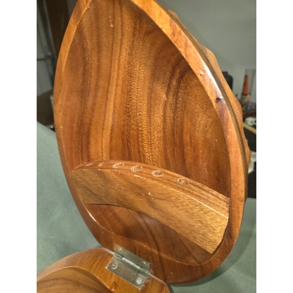 Vintage Hand Carved Wooden Walnut Shaped Nut Bowl with Mallet and Picks - Picture 4 of 9